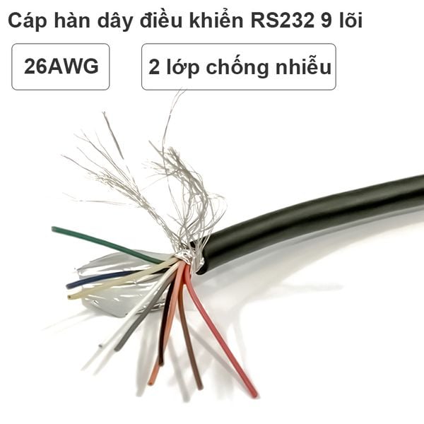 Cáp hàn dây tín hiệu điều khiển RS232 DB9 lõi đồng mạ thiếc 26AWG - Phụ Kiện Điện Tử Việt Nam