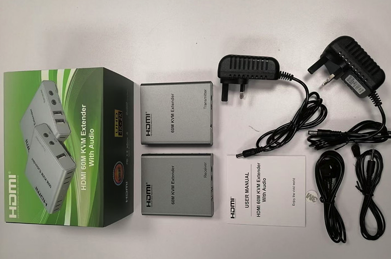 Bộ chuyển đổi HDMI sang cáp mạng LAN có cổng USB kéo dài 60m- HDMI 60M KVM Extender - Phụ Kiện Điện Tử Việt Nam