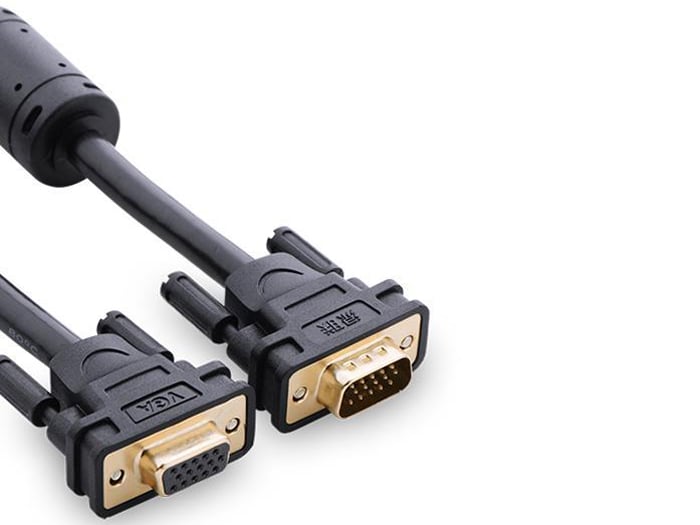 Cáp VGA UGREEN nối dài 1 đầu đực 1 đầu cái 2M | 3M đầu cáp mạ vàng 24k chống nhiễu - Phụ Kiện Điện Tử Việt Nam