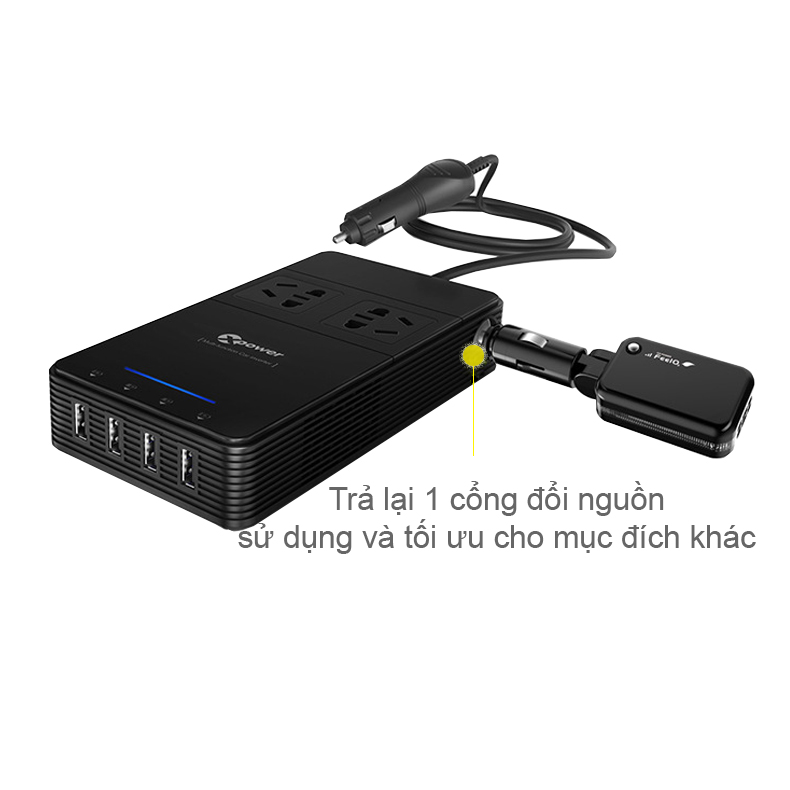 tau chuyen nguon 12v sang 220v de tren xe hoi