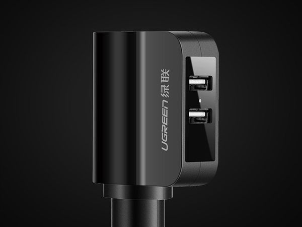 Tẩu sạc nguồn trên ô tô 2 cổng USB 2.4A và 1A Ugreen 20394 có đầu mở rộng 12V - Phụ Kiện Điện Tử Việt Nam