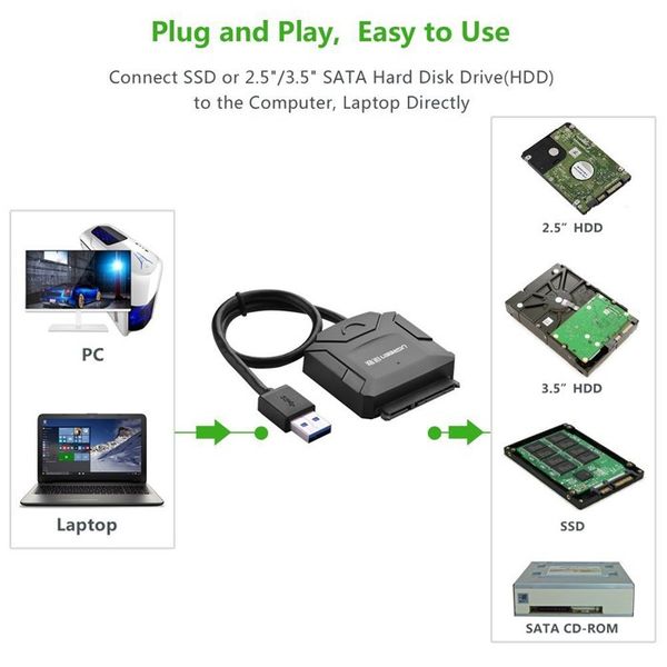 USB 3.0 sang SATA III 2.5 3.5 inches có cấp nguồn ngoài Ugreen 20231 - Phụ Kiện Điện Tử Việt Nam