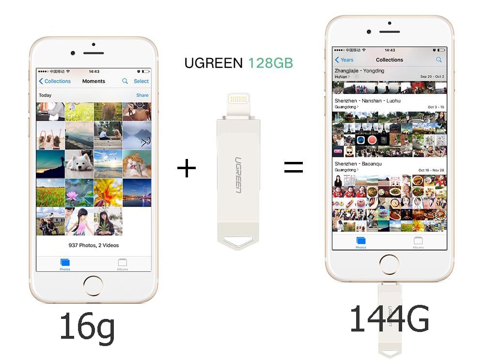 usb luu tru ben ngoai cho ipad iphone chinh hang ugreen