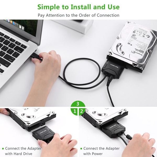 USB 3.0 sang SATA III 2.5 3.5 inches có cấp nguồn ngoài Ugreen 20231 - Phụ Kiện Điện Tử Việt Nam