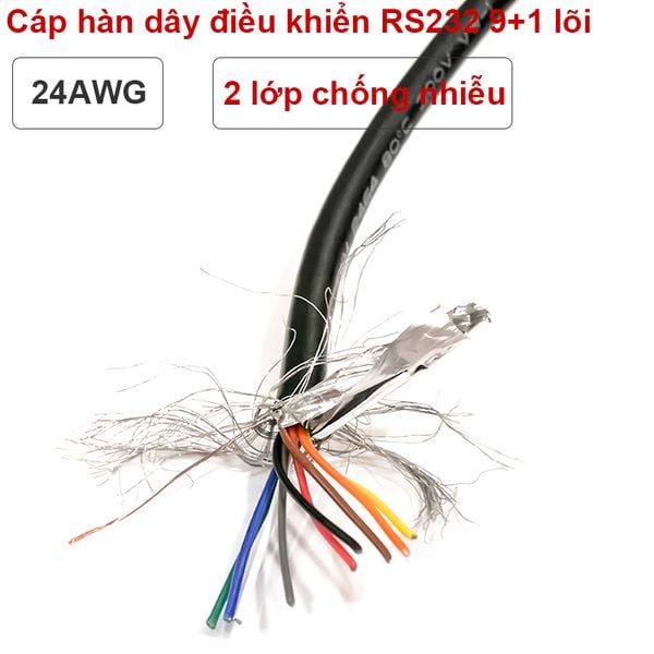 Cáp hàn dây tín hiệu điều khiển RS232 DB9 lõi đồng mạ thiếc 24AWG - Phụ Kiện Điện Tử Việt Nam