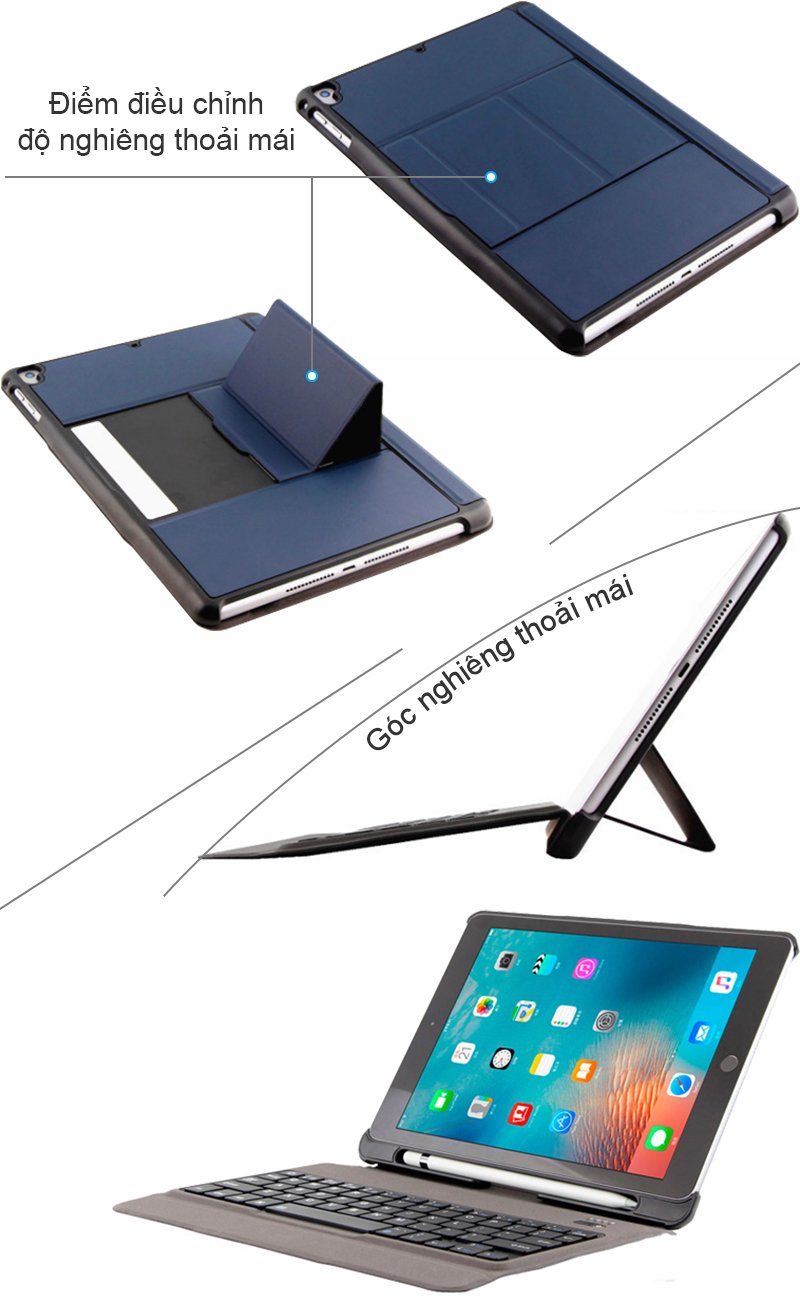 ban phim bluetooth co bao da cho ipad air ipad air 2 ipad new 2018 9.7 inches