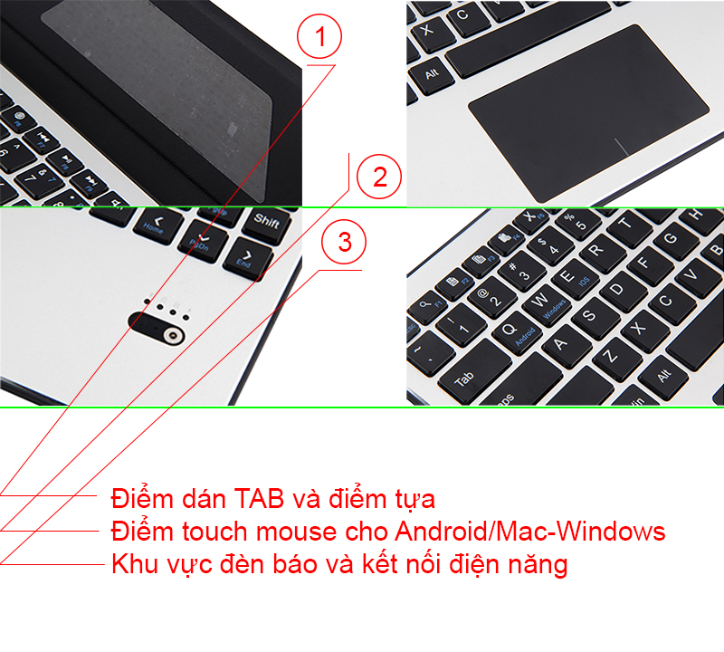 ban phim khong day bluetooth cho may tinh bang 9.7 den 10.1 inches