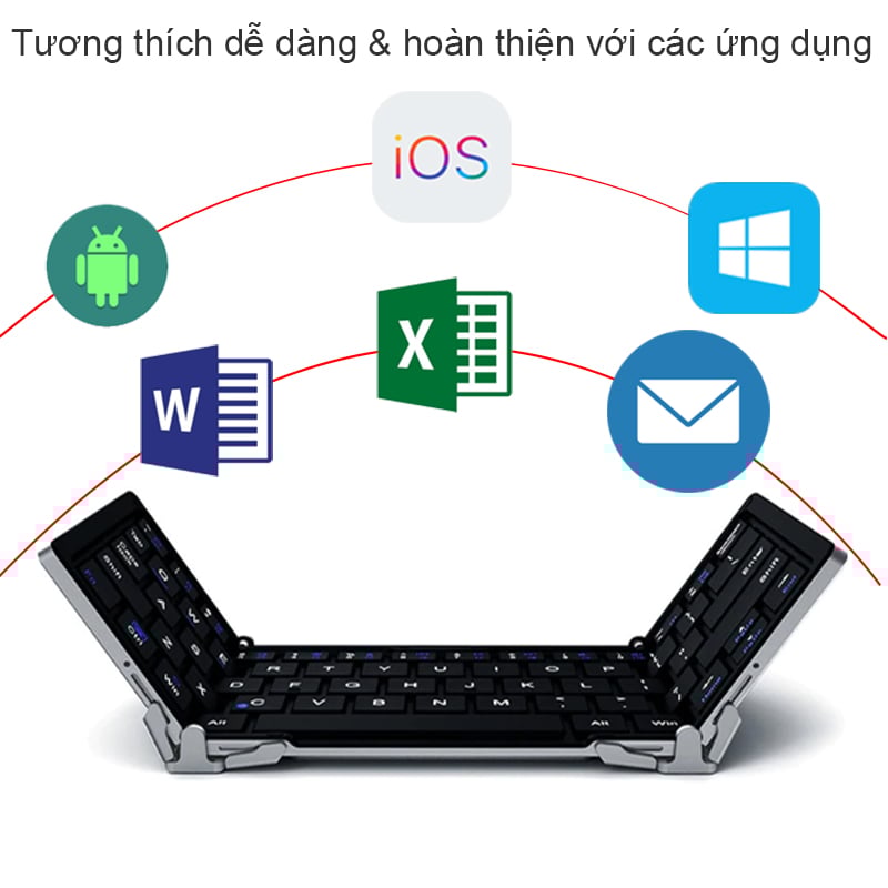 ban phim bluetooth gap 3 cho smartphone may tinh bang bow hb066