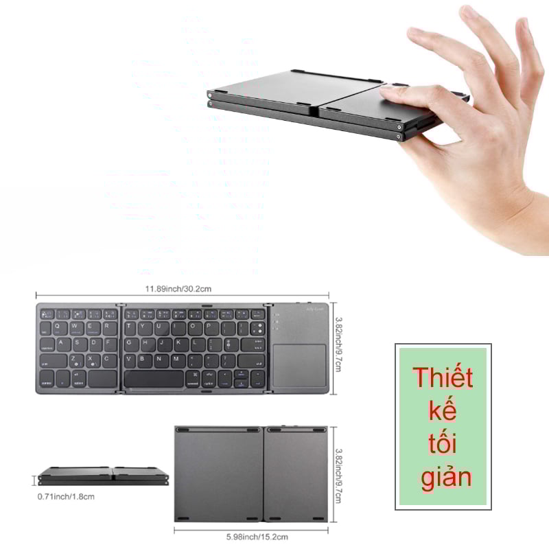 ban phim khong day bluetooth cho laptop/pc/smartphone/tab bow co re chuot
