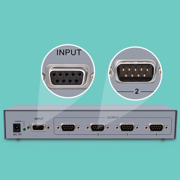 Bộ chia cổng RS232 1 ra 4 DTECH DT-5044 - Phụ Kiện Điện Tử Việt Nam