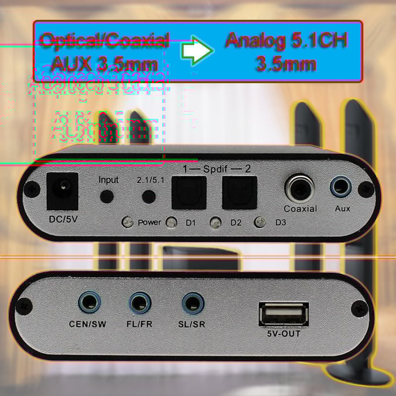 bo chuyen am thanh quang, coaxial sang dan loa 5.1