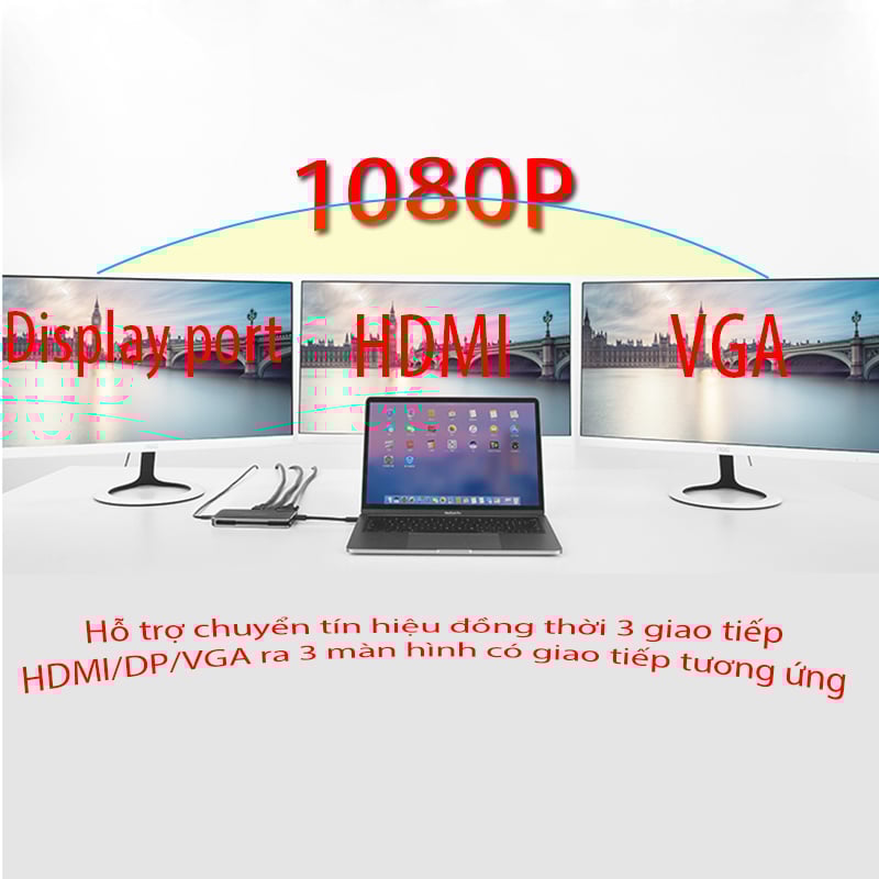 bo chuyen doi da nang displayport ra hdmi/vga/displayport UGREEN 40872