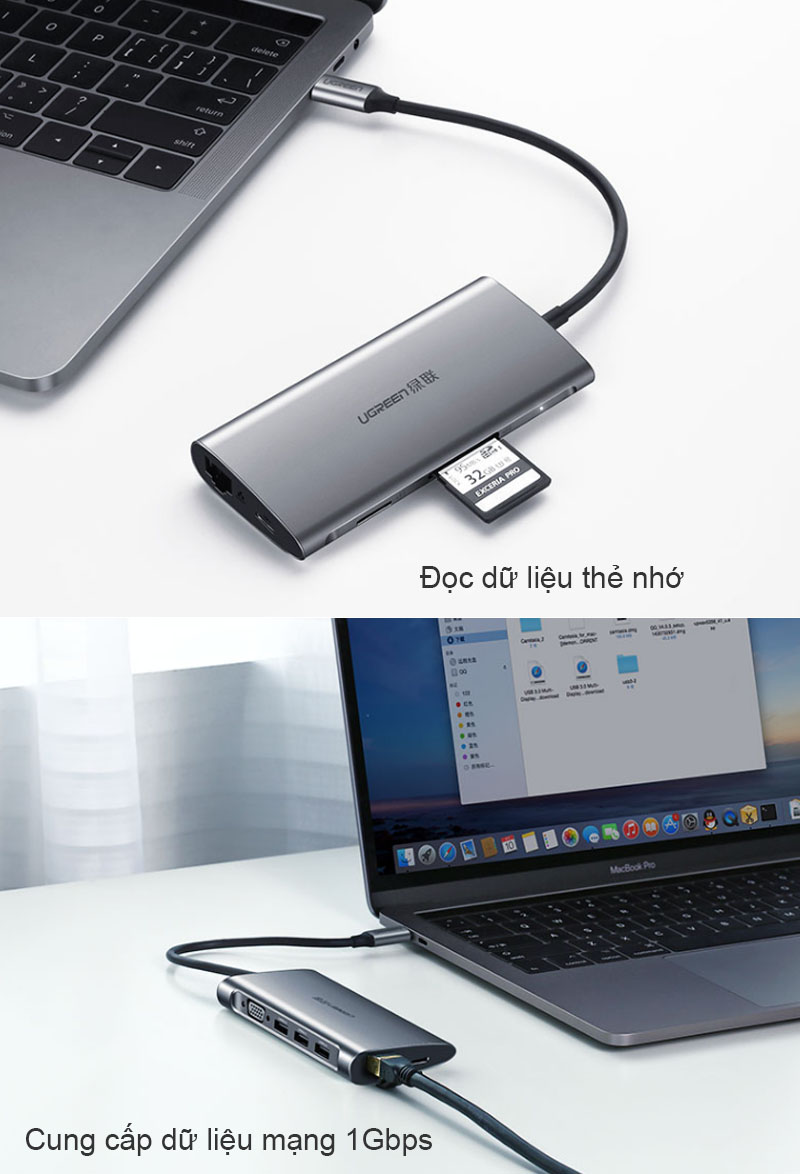 usb-c ra vga usb 3.0 lan gigabit sd-tf ugreen 50539