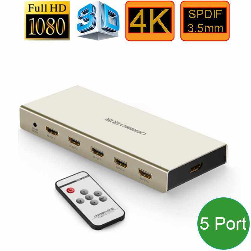 bo chuyen mach hdmi 5 vao 1 ra ugreen 40370