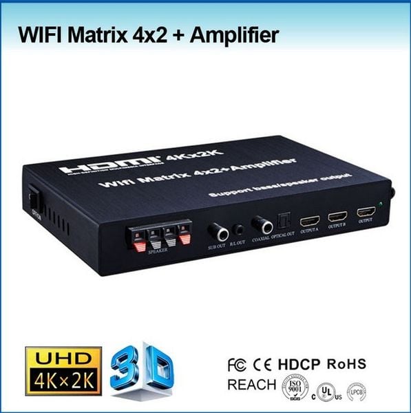 Bộ chia HDMI ma trận 4x2 Port, Wifi display, Audio Amplifier B-GO - Phụ Kiện Điện Tử Việt Nam