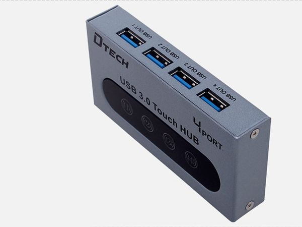 Bộ chia USB 3.0 hỗ trợ nguồn ngoài công tắc cảm ứng Dtech DT-8009 - Phụ Kiện Điện Tử Việt Nam