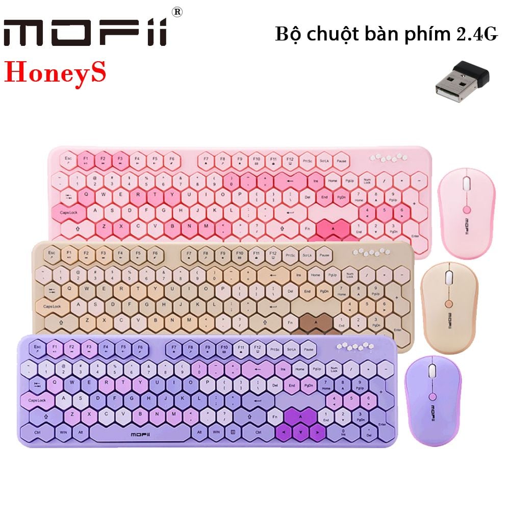 Bàn phím chuột không dây full size HoneyS