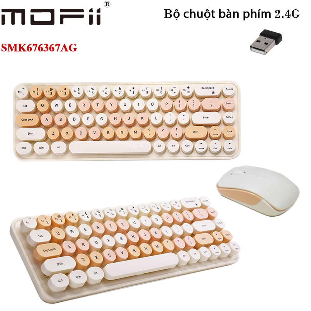 Giới thiệu bàn phím chuột không dây mofii phối nhiều màu SMK676367AG