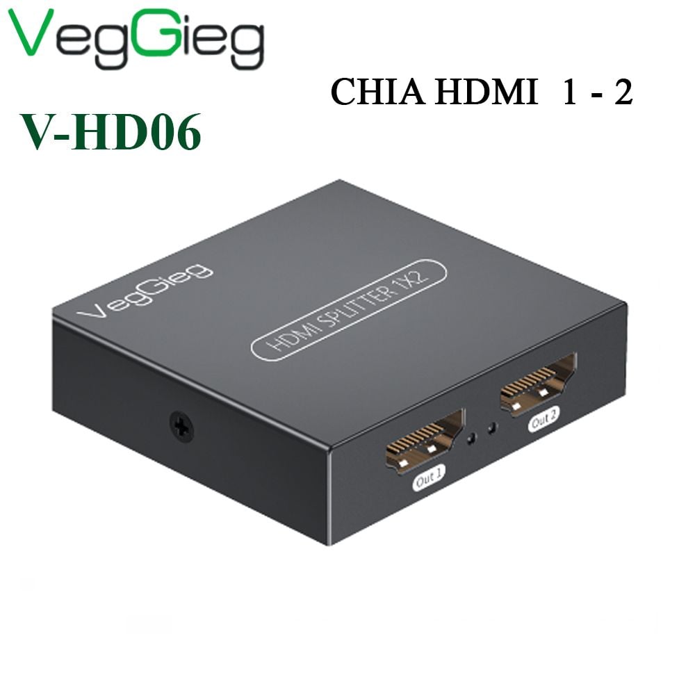 Bộ chia HDMI splitter V1.4 2 port 4K30Hz 3D Veggieg V-HD06 - Phụ Kiện Điện Tử Việt Nam