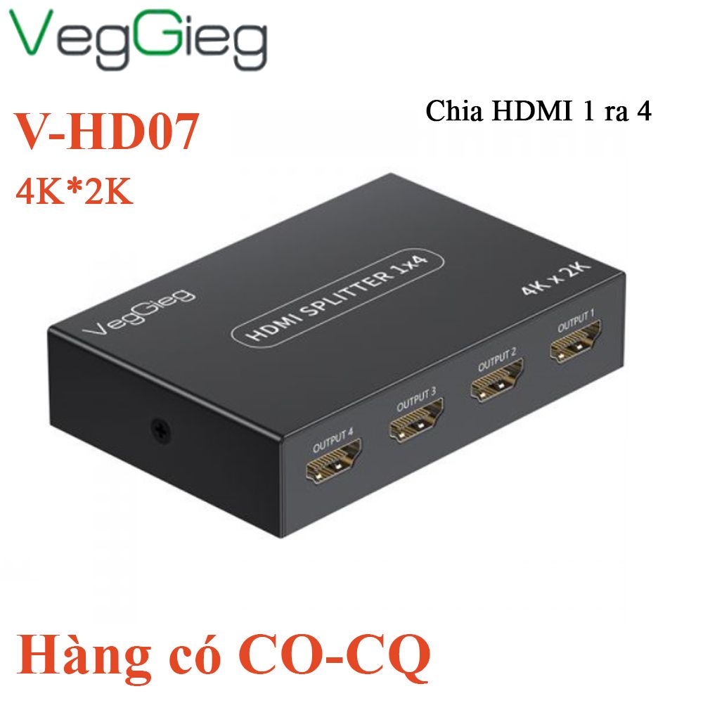 Bộ chia HDMI splitter V1.4 4 port 4K30Hz 3D Veggieg V-HD07 - Phụ Kiện Điện Tử Việt Nam