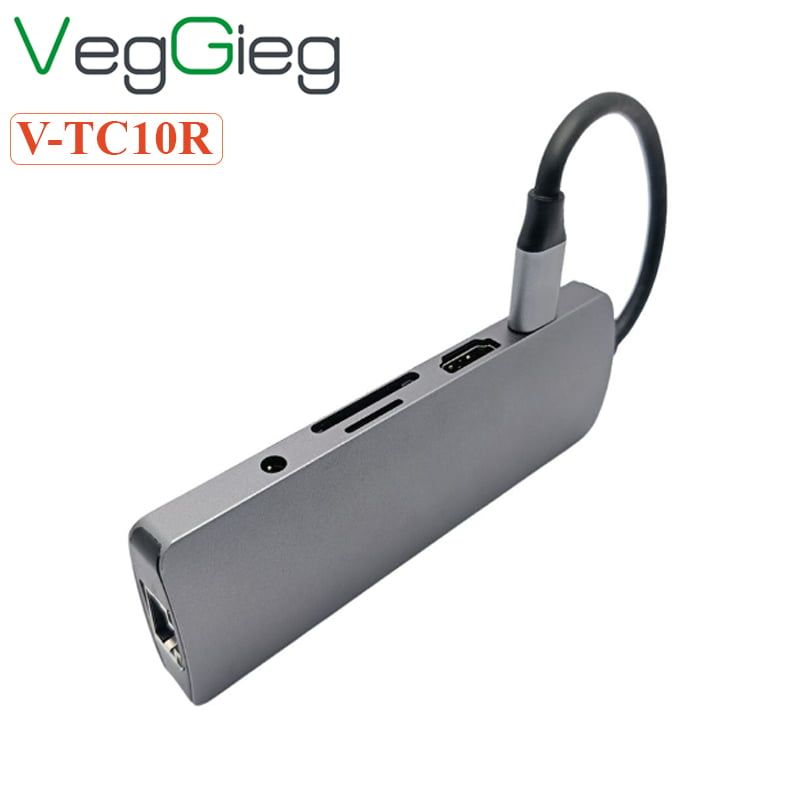 Bộ chuyển hub USB Type C 10 trong 1 Veggieg V-TC10R
