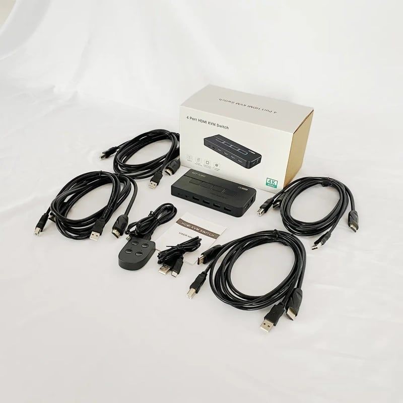 KVM Switch HDMI 4x1 - Bộ chuyển mạch HDMI và USB 4 vào 1 ra 4K60Hz MT-VIKI MT-KH4S - Phụ Kiện Điện Tử Việt Nam