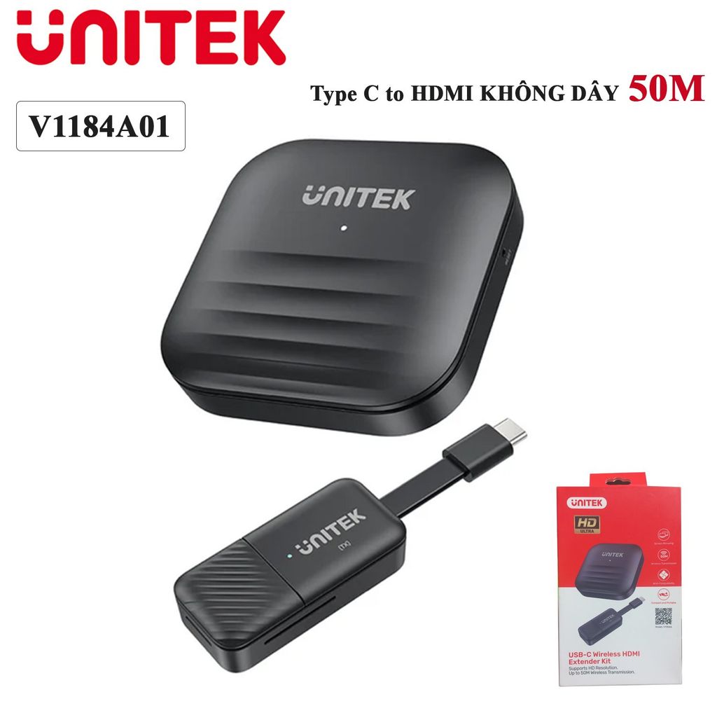Bộ chuyển USB Type C ra HDMI không dây Unitek V1184A01 50M