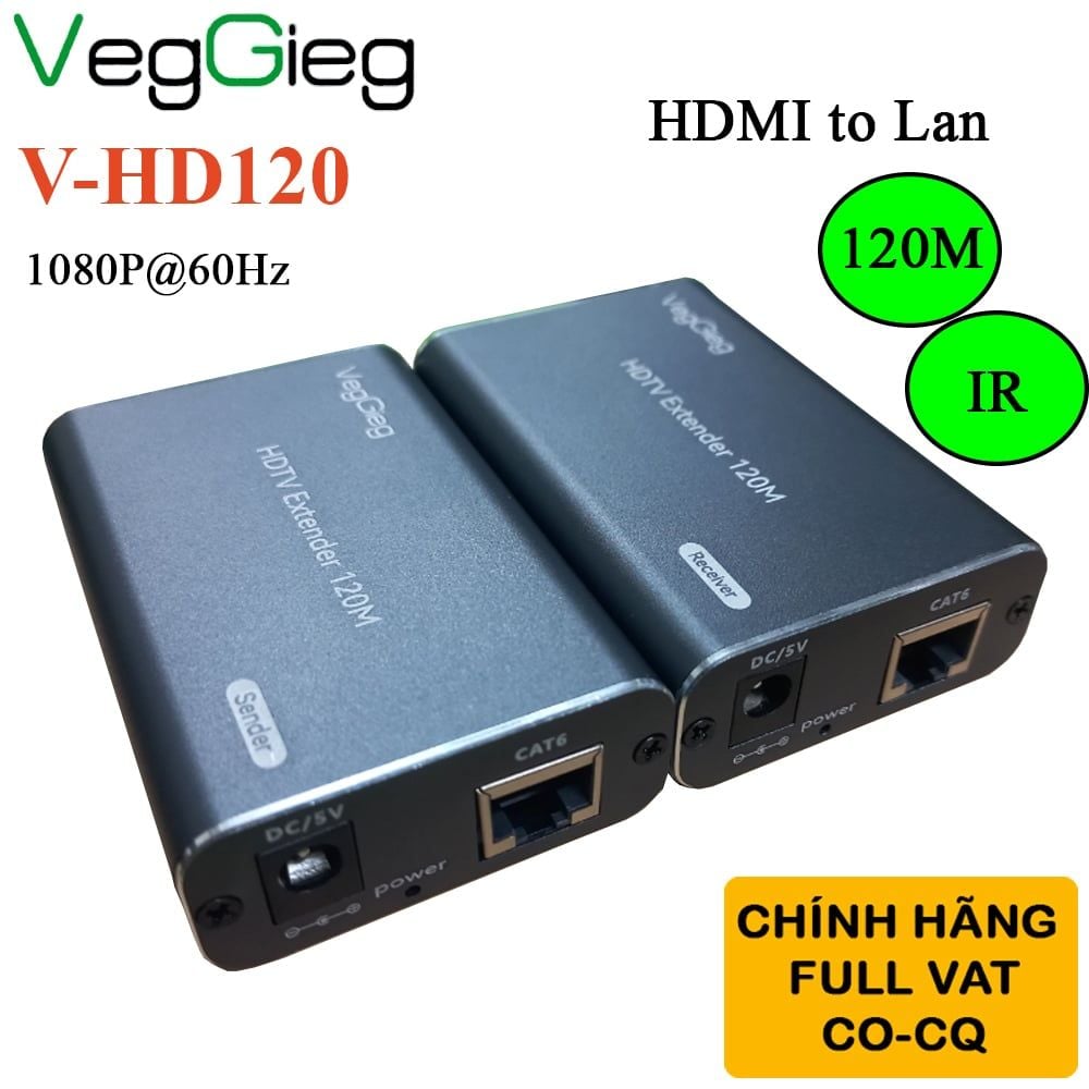 Bộ khuếch đại mở rộng HDMI 1080P qua dây cáp mạng 120 mét chính hãng VegGieg V-HD120 - Phụ Kiện Điện Tử Việt Nam