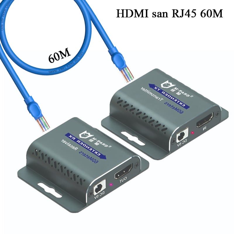 Bộ kéo dài HDMI qua cáp mạng RJ45 chính hãng M-Pard MD052 - 60 Mét