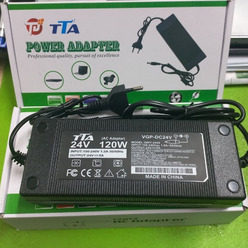 Nguồn adapter 24V-5A 5.5x2.5mm chính hãng TTA QWY-2450