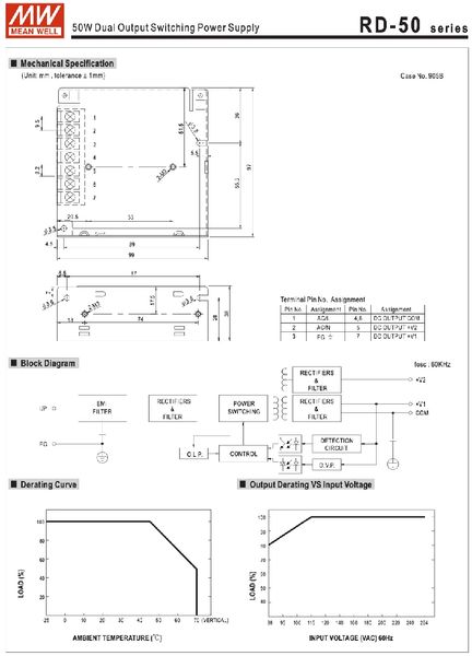 Bộ nguồn tổ ong 2 trong 1 Meanwell RD-50B 24v-1.4A , 5V-4A - Phụ Kiện Điện Tử Việt Nam