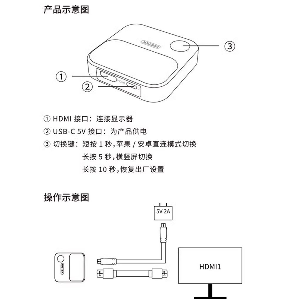 Bộ nhận HDMI không dây chuẩn 4K@60Hz Unitek V162B - Phụ Kiện Điện Tử Việt Nam