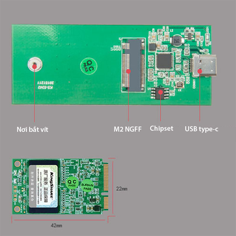 hop doc o cung m2 sata ngff kingshare