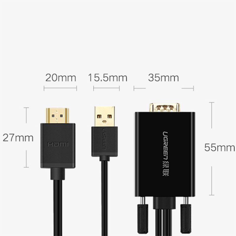 cap chuyen vga sang hdmi 2 met ugreen