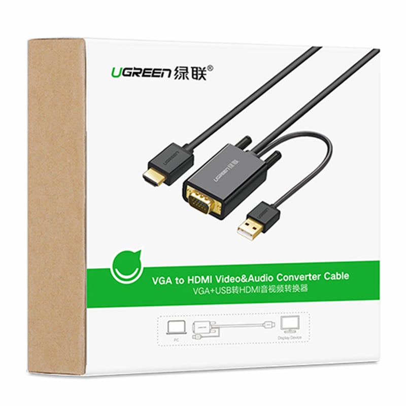 cap chuyen vga sang hdmi 2 met ugreen