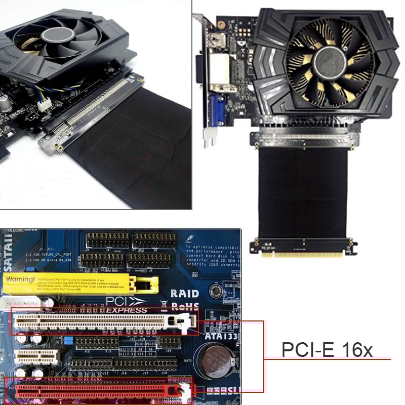 Cáp nối dài khe cắm PCI-Express 3.0 16X cho VGA card 20Cm (không cần cấp nguồn)