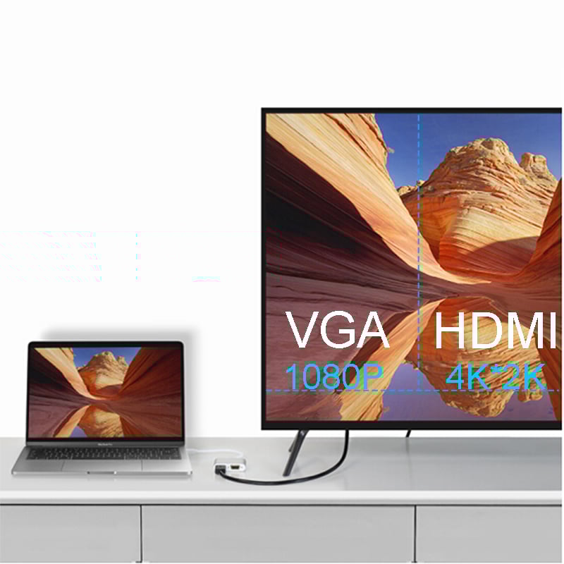 Cap chuyen usb-c sang hdmi và vga ugreen 50317