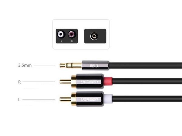 Cáp Audio 3.5mm to 2 RCA UGREEN mạ vàng 24k 1.5M 2M 3M 5M - Phụ Kiện Điện Tử Việt Nam