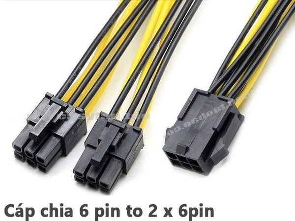Cáp chia nguồn 6 pin to 2 x 6pin - Phụ Kiện Điện Tử Việt Nam