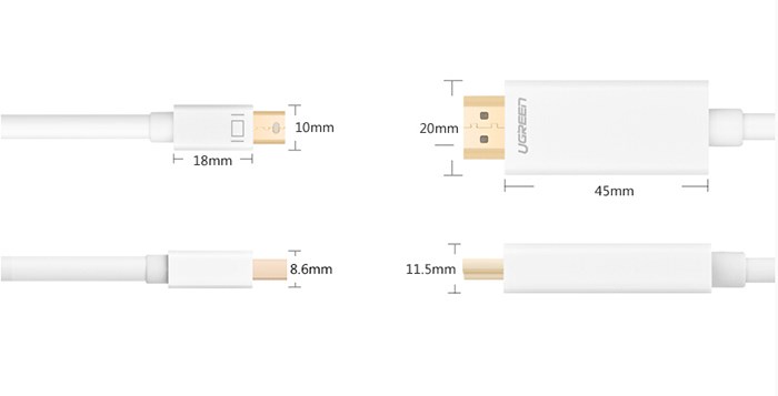 Dây cáp Mini Displayport Macbook Surface Thinkpad X1 Dell XPS sang HDMI TV Máy chiếu 3 mét Ugreen 10419 - Phụ Kiện Điện Tử Việt Nam