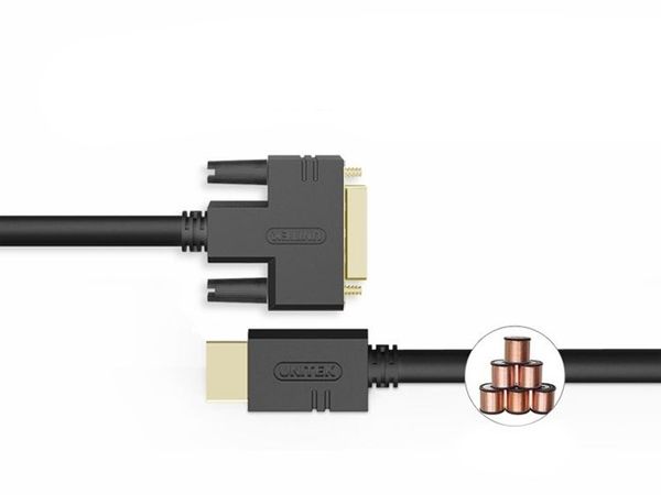 Cáp HDMI to DVI 24+1 UNITEK 1M-15M hỗ trợ full HD 1920*1080P, Cáp HDMI phụ kiện điện tử - Phụ Kiện Điện Tử Việt Nam