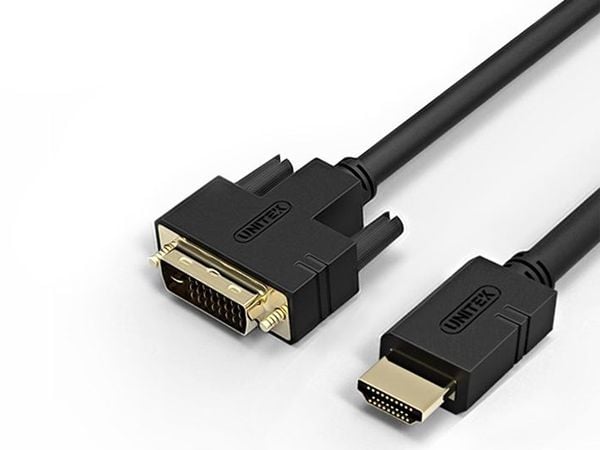 Cáp HDMI to DVI 24+1 UNITEK 1M-15M hỗ trợ full HD 1920*1080P, Cáp HDMI phụ kiện điện tử - Phụ Kiện Điện Tử Việt Nam