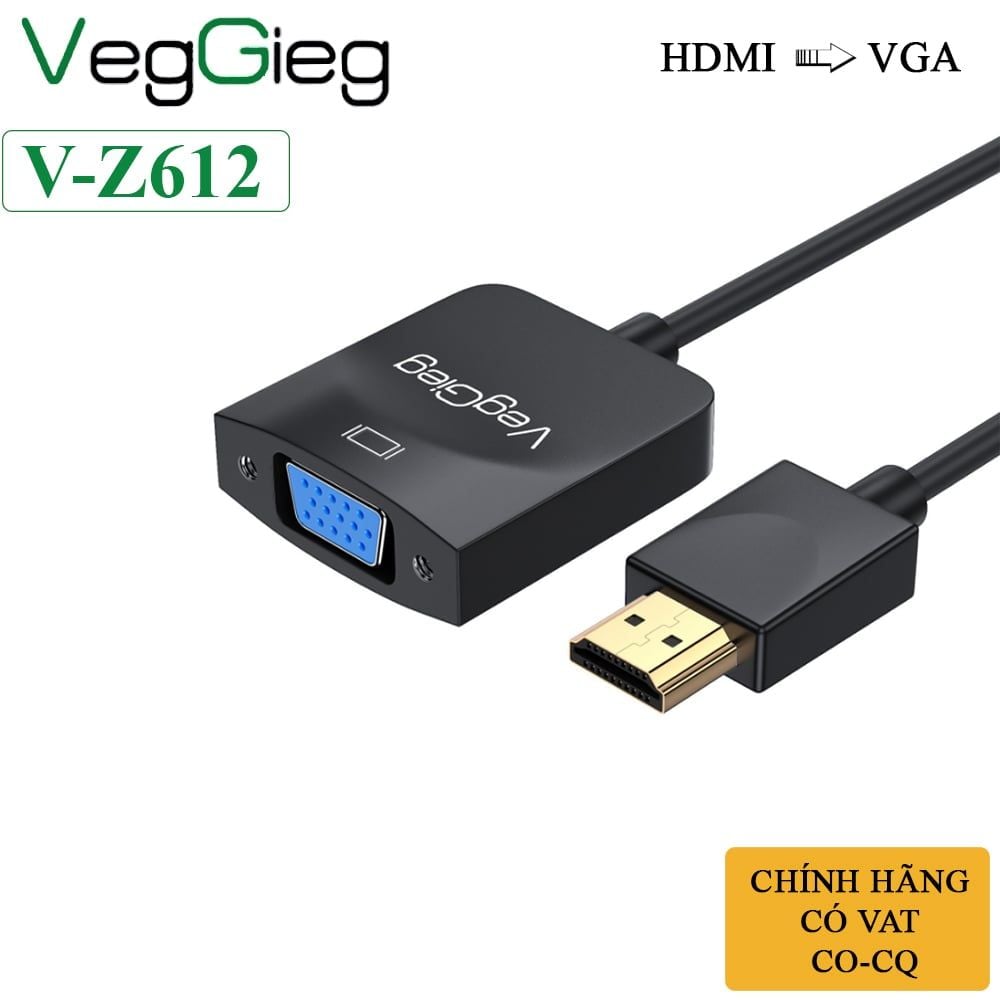 Cáp chuyển HDMI ra VGA VegGieg Full HD 1920*1080P 60Hz V-Z612