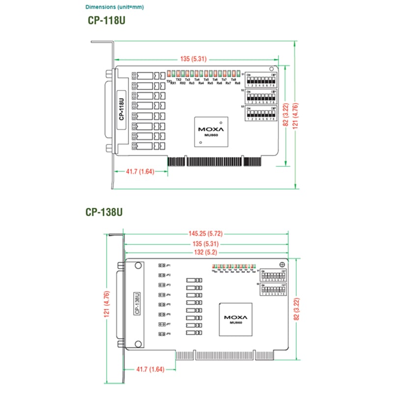 CP-138U va CP-118U Moxa