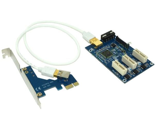 Card chuyển đổi PCI-E 1x ra 3 PCI-E 1X - Phụ Kiện Điện Tử Việt Nam