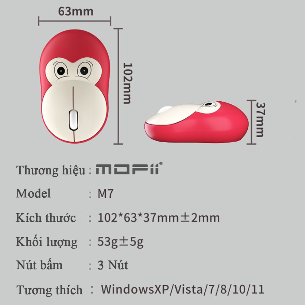 Chuột không dây Mofii M7 hình khỉ kute