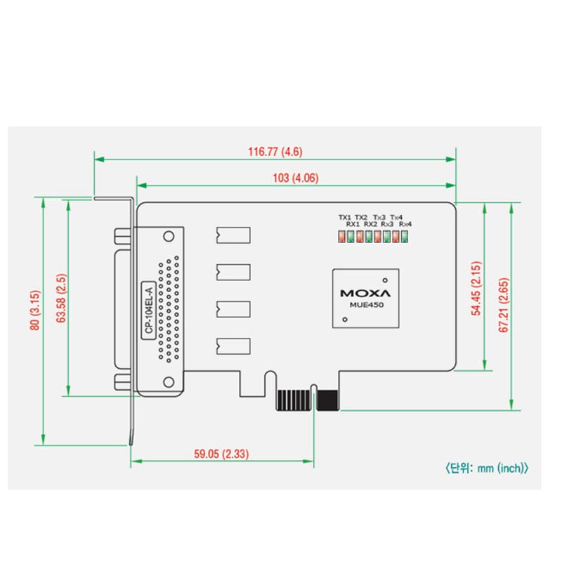 card pci-e 1x ra 4 rs232 moxa cp-104el-a