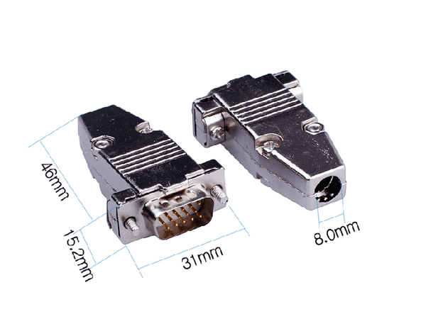Đầu hàn VGA DB15 dương+ vỏ ốp kim loại, Đầu hàn phụ kiện điện tử - Phụ Kiện Điện Tử Việt Nam