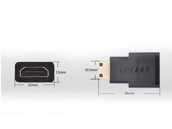 Đầu chuyển đổi Mini HDMI to HDMI (Male to Female) Ugreen 20101, Phụ kiện điện tử Hà Nội - Phụ Kiện Điện Tử Việt Nam