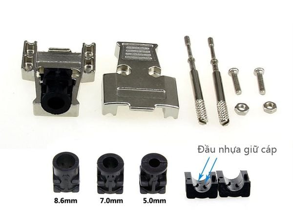 Bộ đầu hàn DB9 Âm/DB9 dương 9 chân đồng đúc+ vỏ ốp hợp kim cao cấp - Phụ Kiện Điện Tử Việt Nam